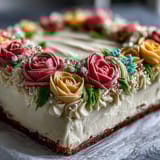 Celebrate graduation with a beautifully decorated sheet cake topped with buttercream roses and a fondant diploma.