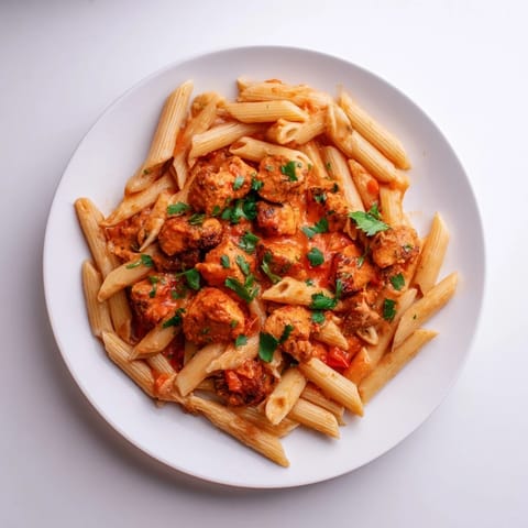 Chicken Tikka Pasta Fusion