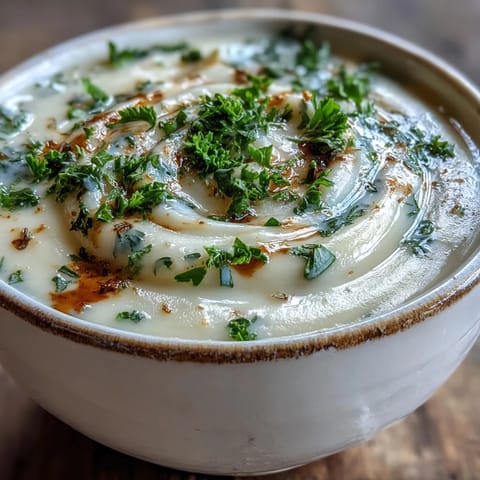 Creamy Vegetable Soup blended smooth with vibrant broccoli and cauliflower, ready to enjoy with crusty bread.