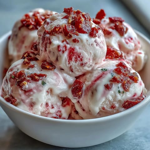 Spoonfuls of Strawberry & Banana Yoghurt Clusters are frozen and ready to enjoy, topped with extra banana chips and strawberry pieces.