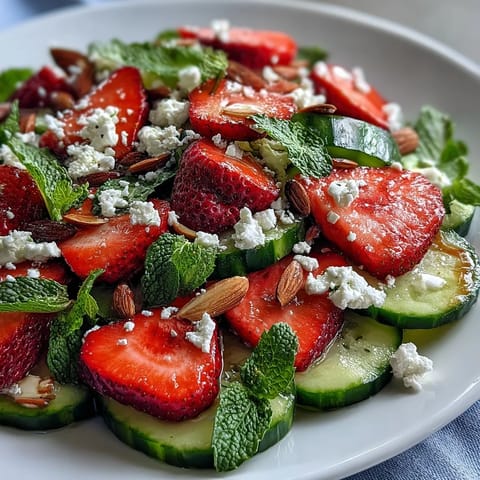 Cucumber Strawberry Mint Salad