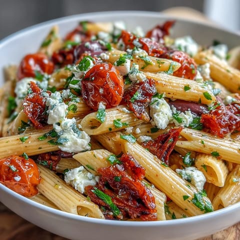Greek Pasta with Olives Feta