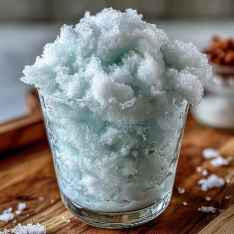 Fluffy TikTok Cloud Slushie in blender with ice and soda, ready to blend into a frosty treat.