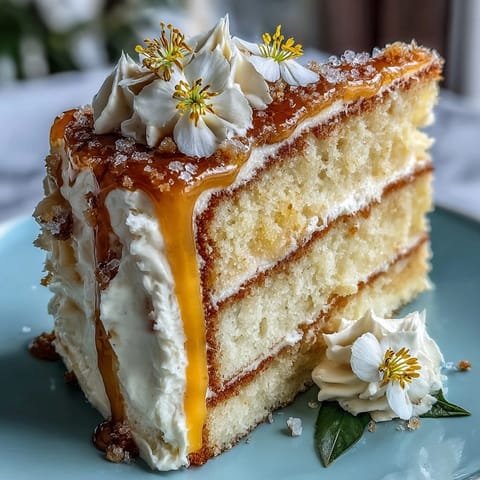 Zingy Mother's Day Lemon Curd Layer Cake, frosted beautifully and ready for slicing.