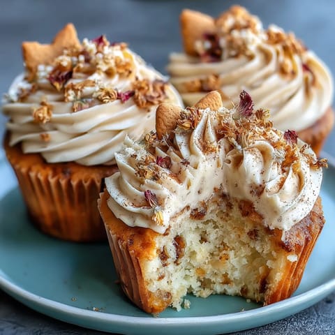 Tender vanilla Taurus Birthday Cupcakes piled high with smooth, earthy terracotta buttercream swirls.