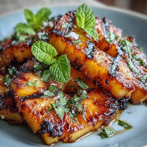 Caramelized grilled pineapple, featuring a zesty yuzu kosho butter topping.