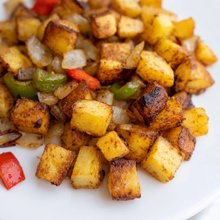 Delicious home fries, a satisfying side dish bursting of fresh ingredients.