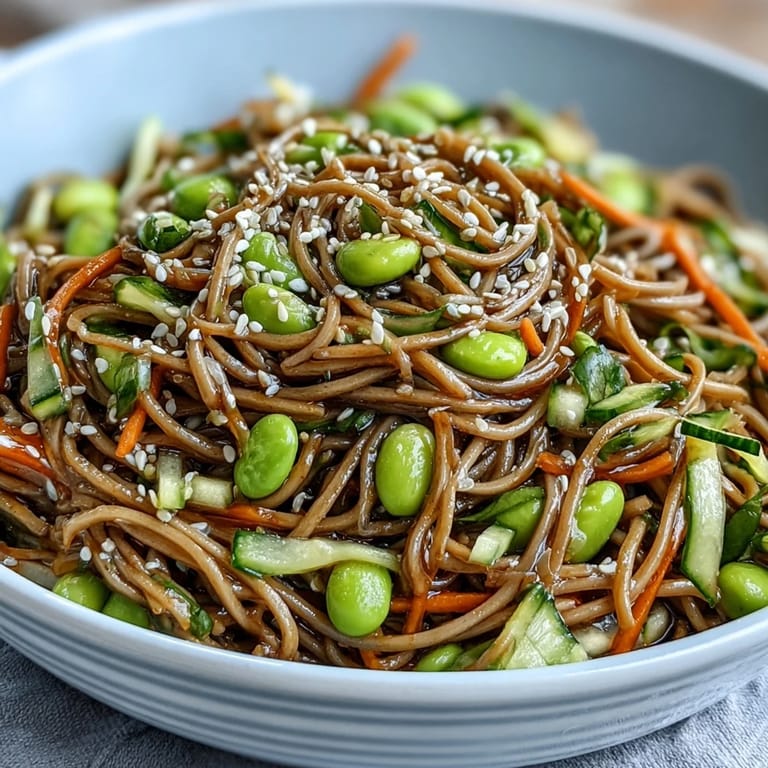 Enjoy a refreshing Japanese-inspired lunch or light dinner with this easy vegetarian noodle bowl.