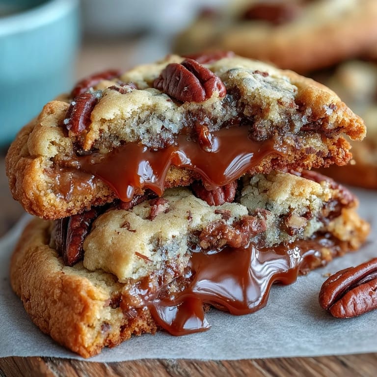 2. Buttery cookies bursting with toasted pecans and luscious caramel swirls, offering a sweet and nutty treat in every bite.  
