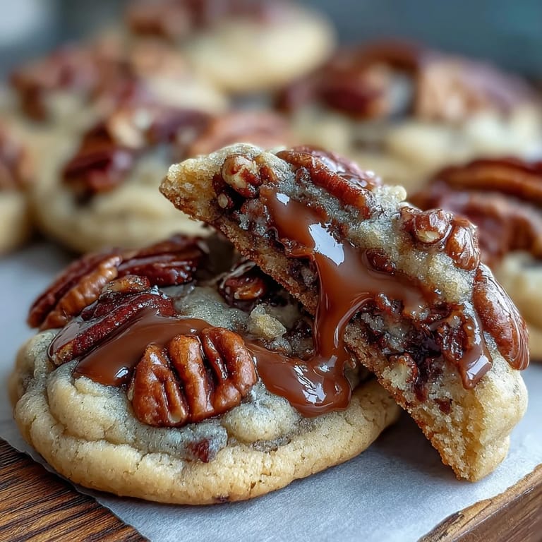 3. Decadent butter pecan cookies with caramel swirl, featuring golden edges and a gooey caramel ribbon for an irresistible finish.