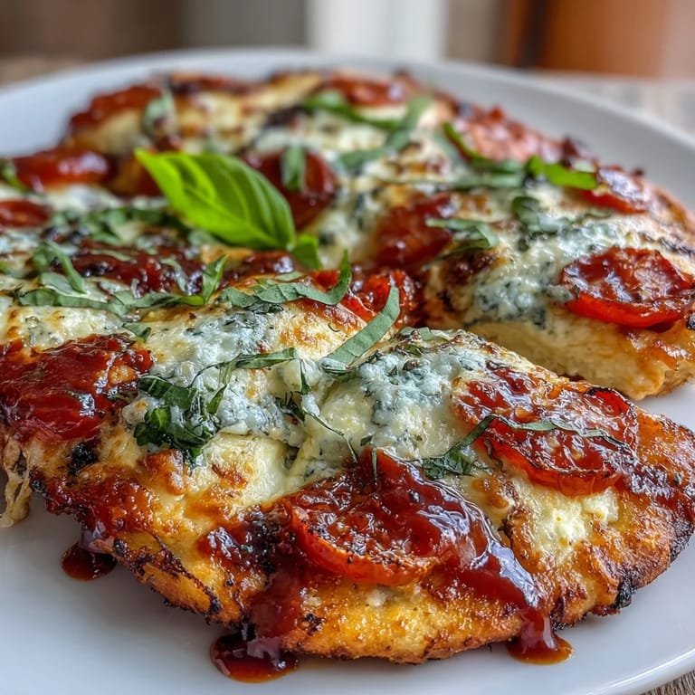 High-protein cottage cheese flatbread pizza, baked to golden perfection and loaded with your favorite toppings for a satisfying meal.