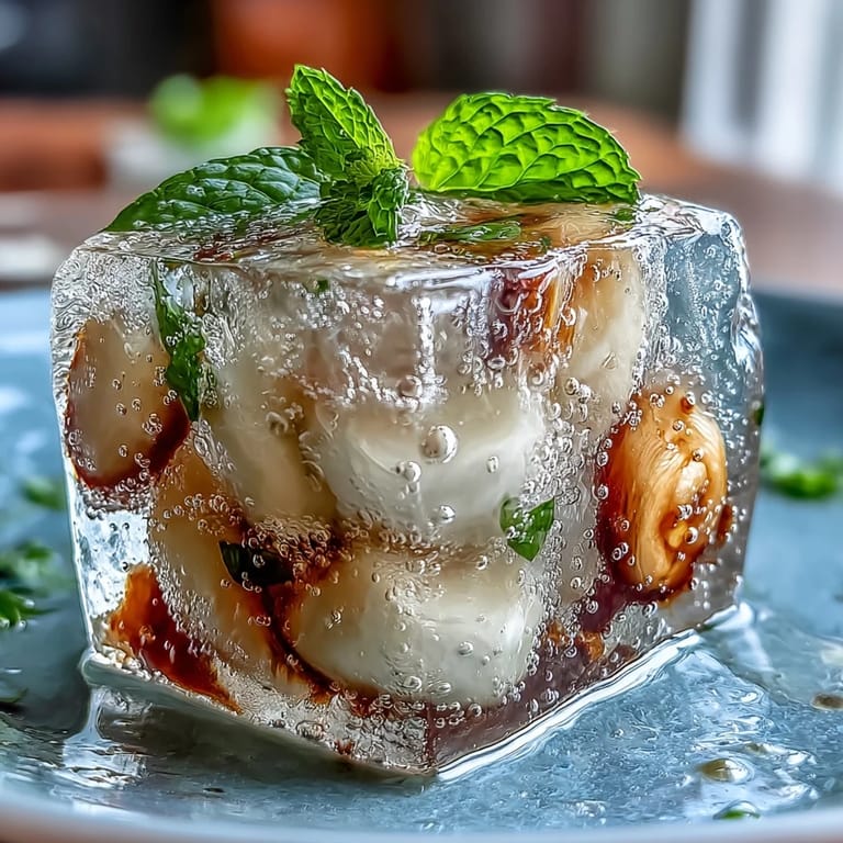 Glistening lychee agar jelly cubes poised in bubbly yuzu water, a visually stunning dessert.