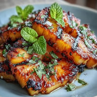 Caramelized grilled pineapple, featuring a zesty yuzu kosho butter topping.